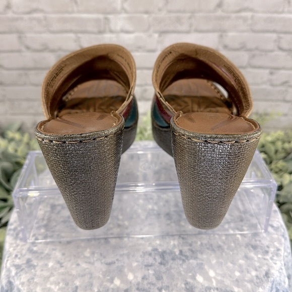 Born “Lumi Sand” Multicolor Leather 5-Band Open Toe Wedge Sandals WMS 9M✨NWOT✨ - Picture 6 of 9